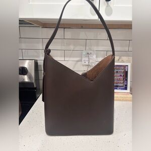 Zara Brown Leather Shoulder Bag